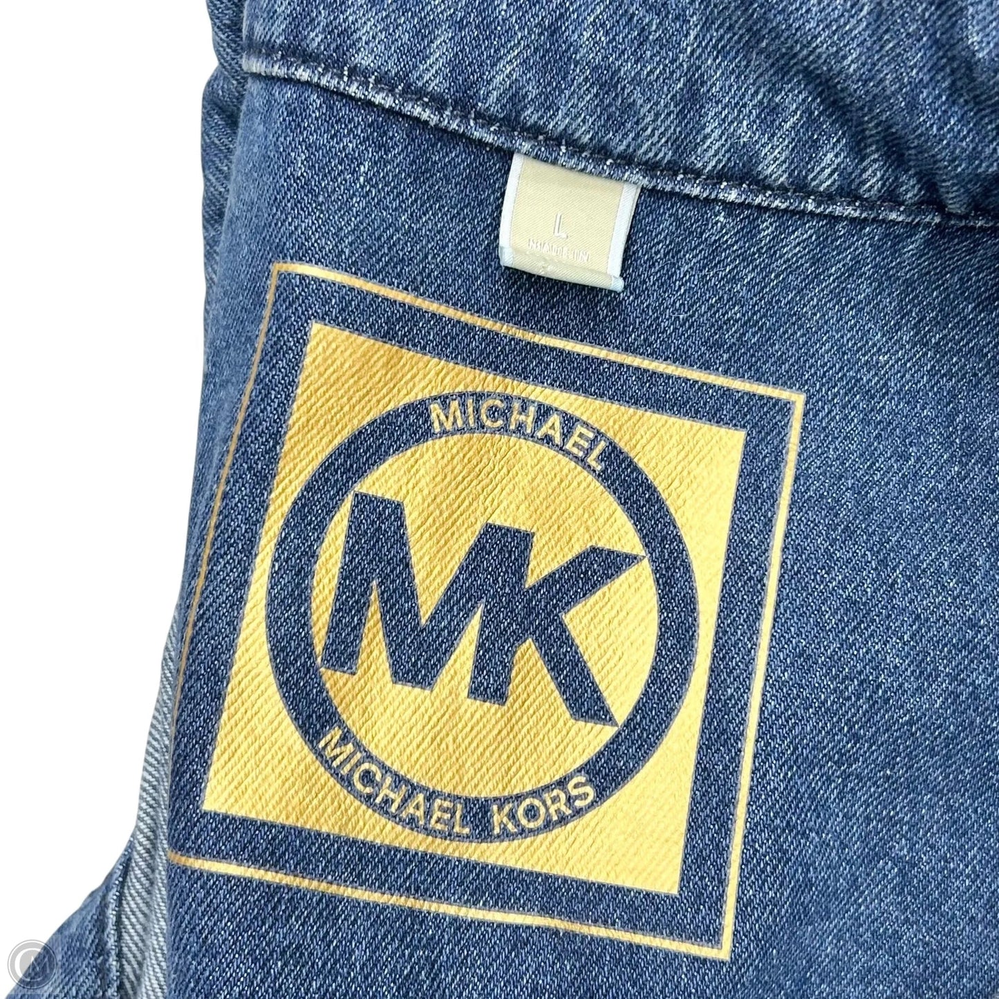 Jacket Denim By Michael By Michael Kors In Blue Denim, Size: L