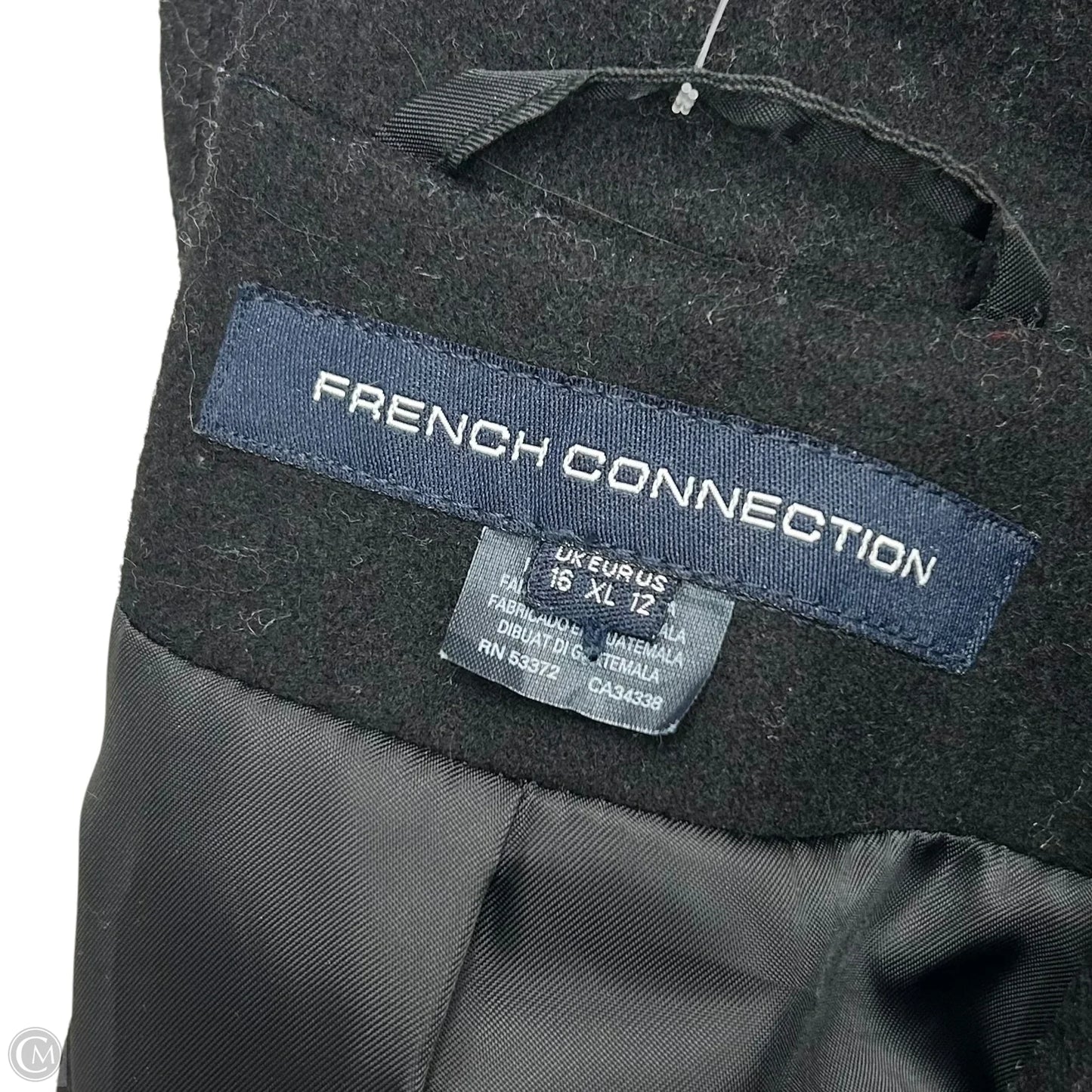 Coat Peacoat By French Connection In Black, Size: Xl