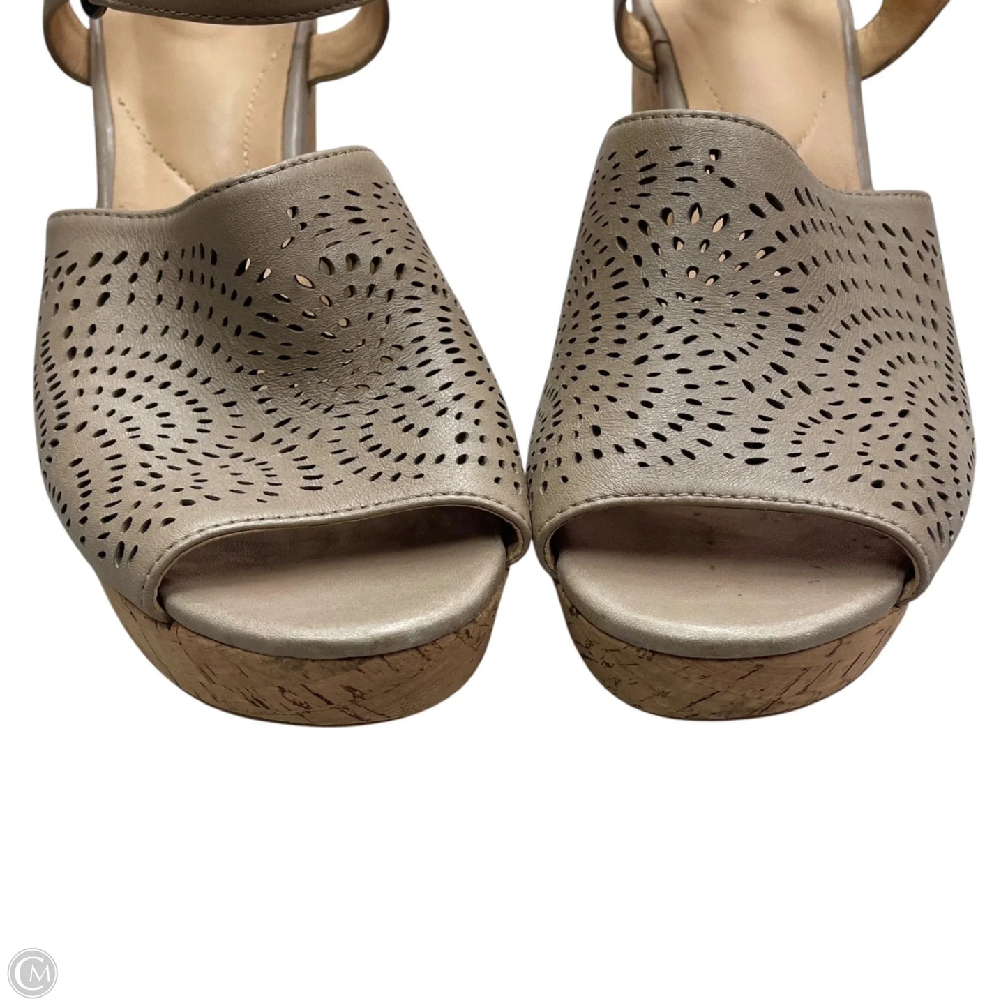 Sandals Heels Wedge By Clarks In Grey, Size: 7