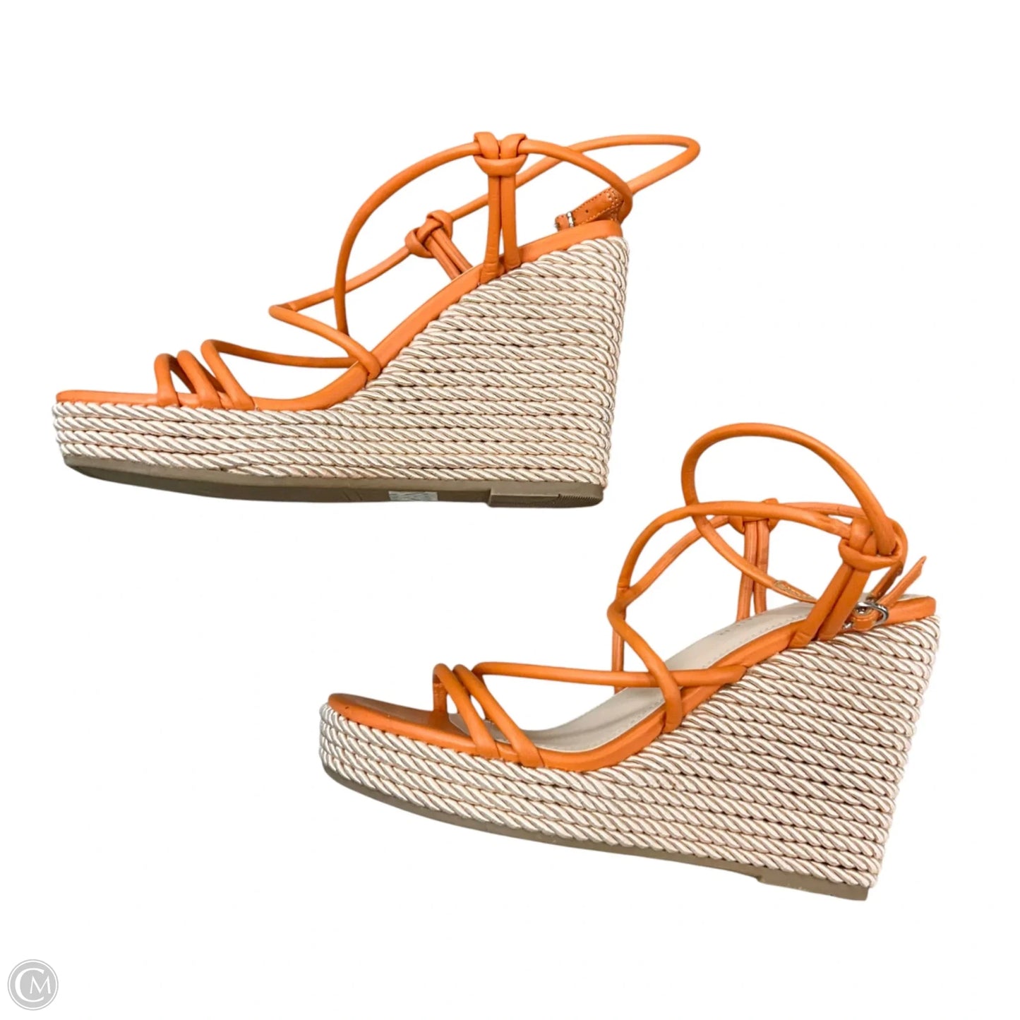 Sandals Heels Wedge By Marc Fisher In Orange, Size: 7.5
