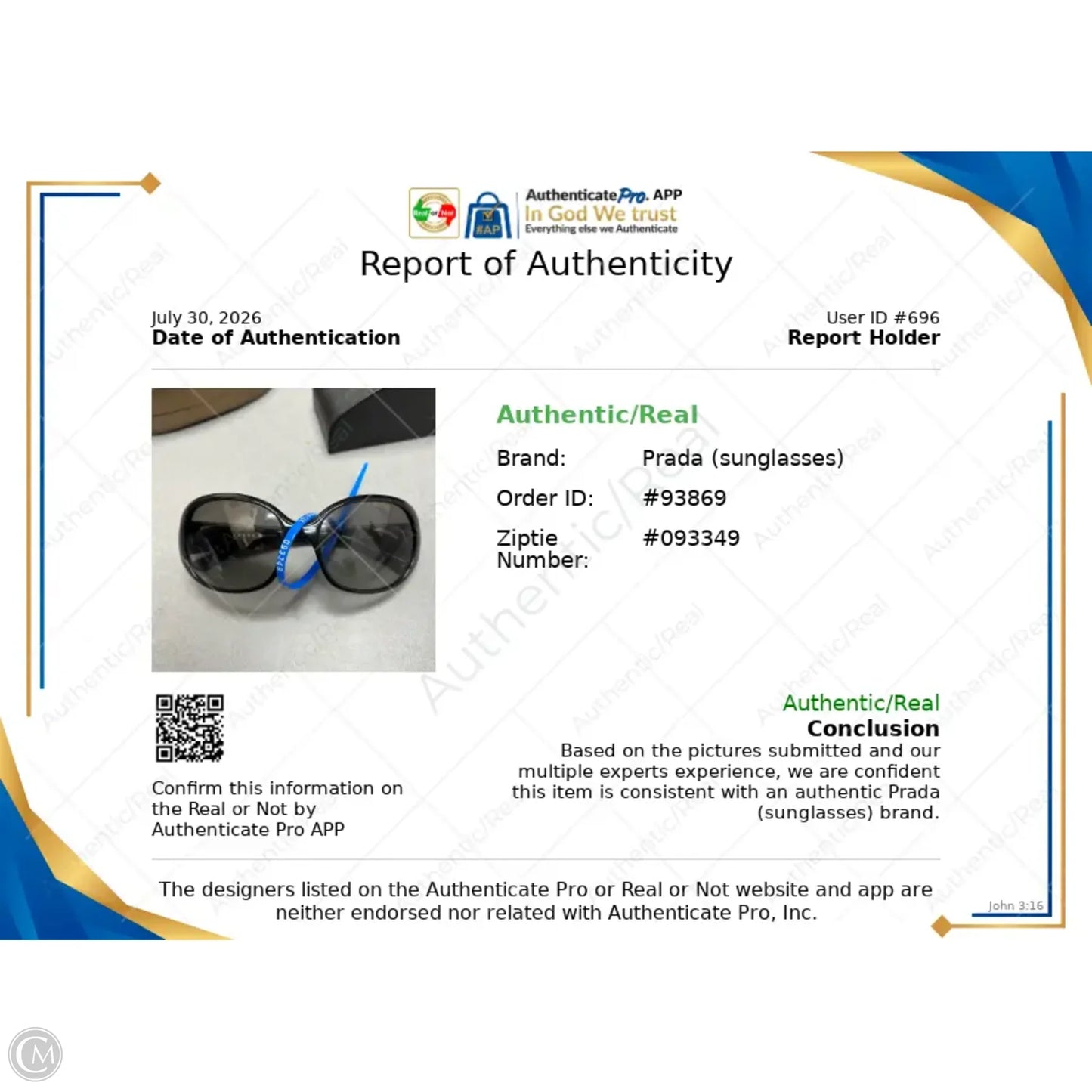 Sunglasses Luxury Designer By Prada