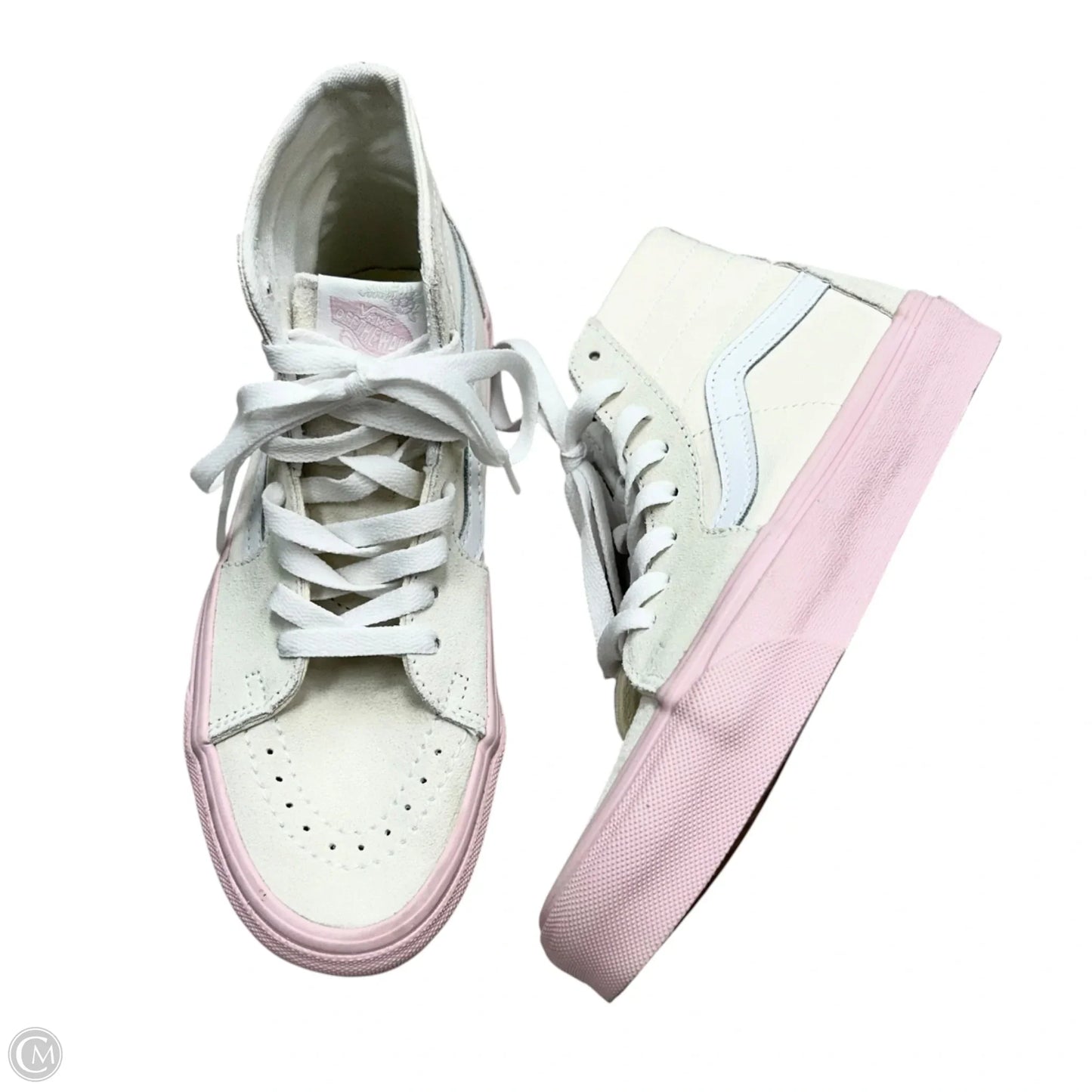Shoes Sneakers By Vans In Cream & Pink, Size: 7