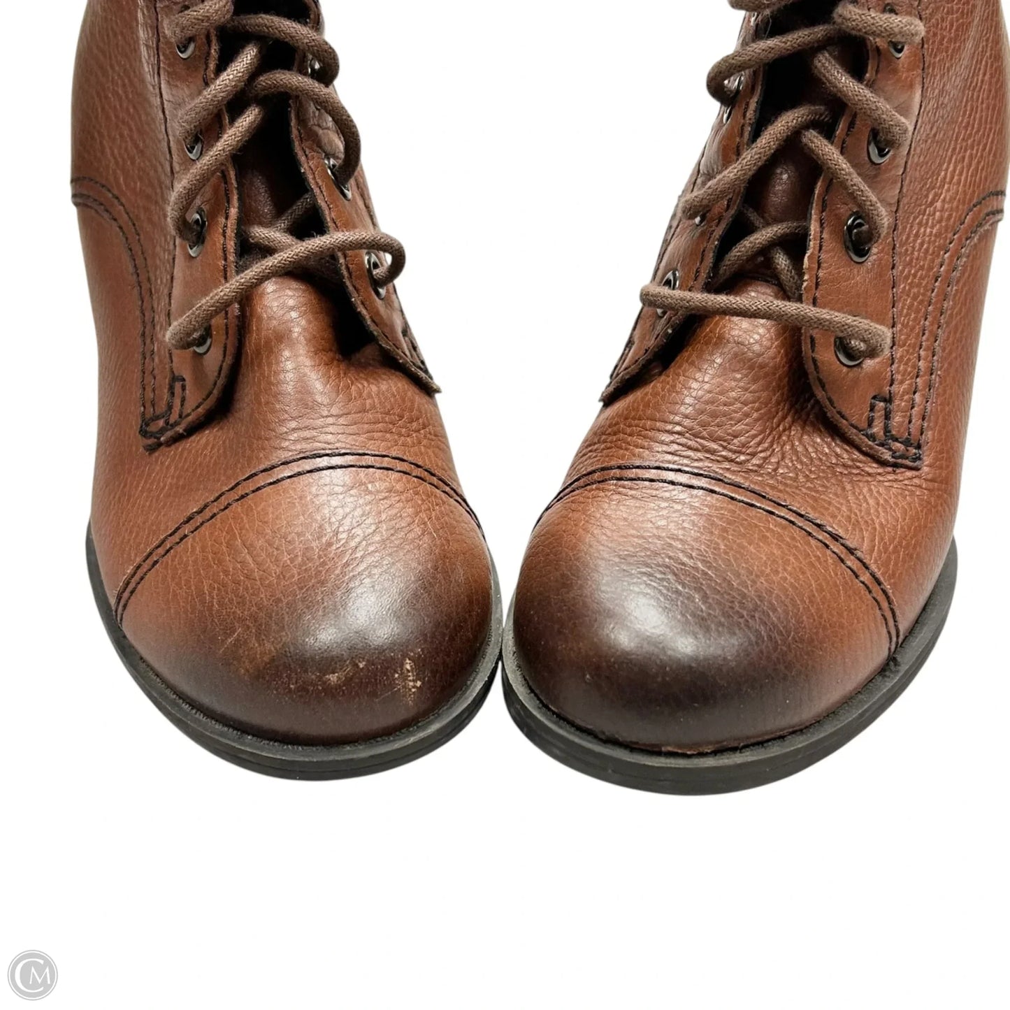 Boots Ankle Heels By Clarks In Brown, Size: 6.5