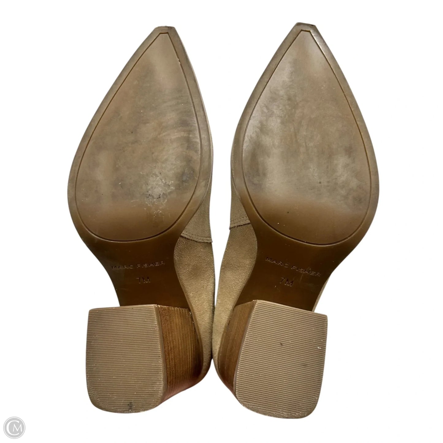 Boots Ankle Heels By Marc Fisher In Tan, Size: 7