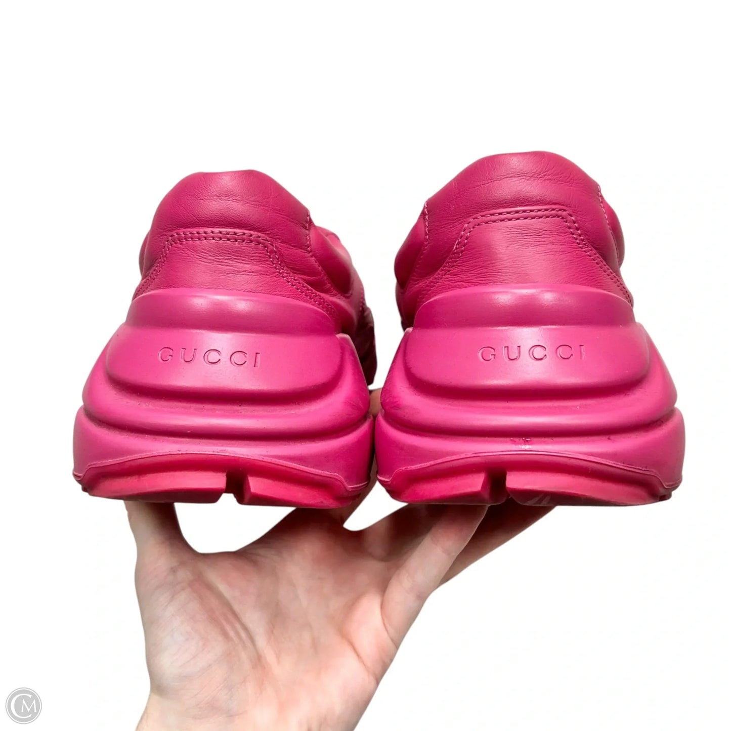 Shoes Luxury Designer By Gucci In Pink, Size: 7.5