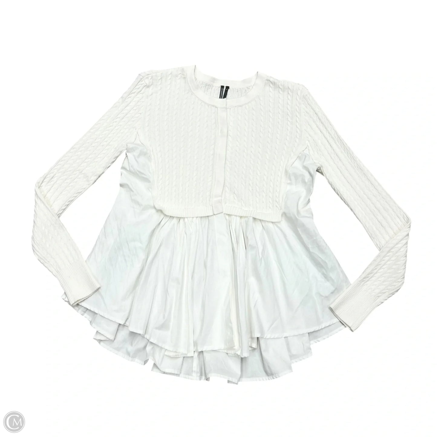 Top Long Sleeve By Anthropologie In White, Size: S
