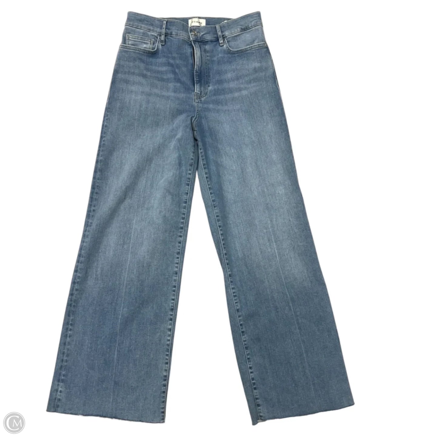 Jeans Wide Leg By Frame In Blue Denim, Size: 14