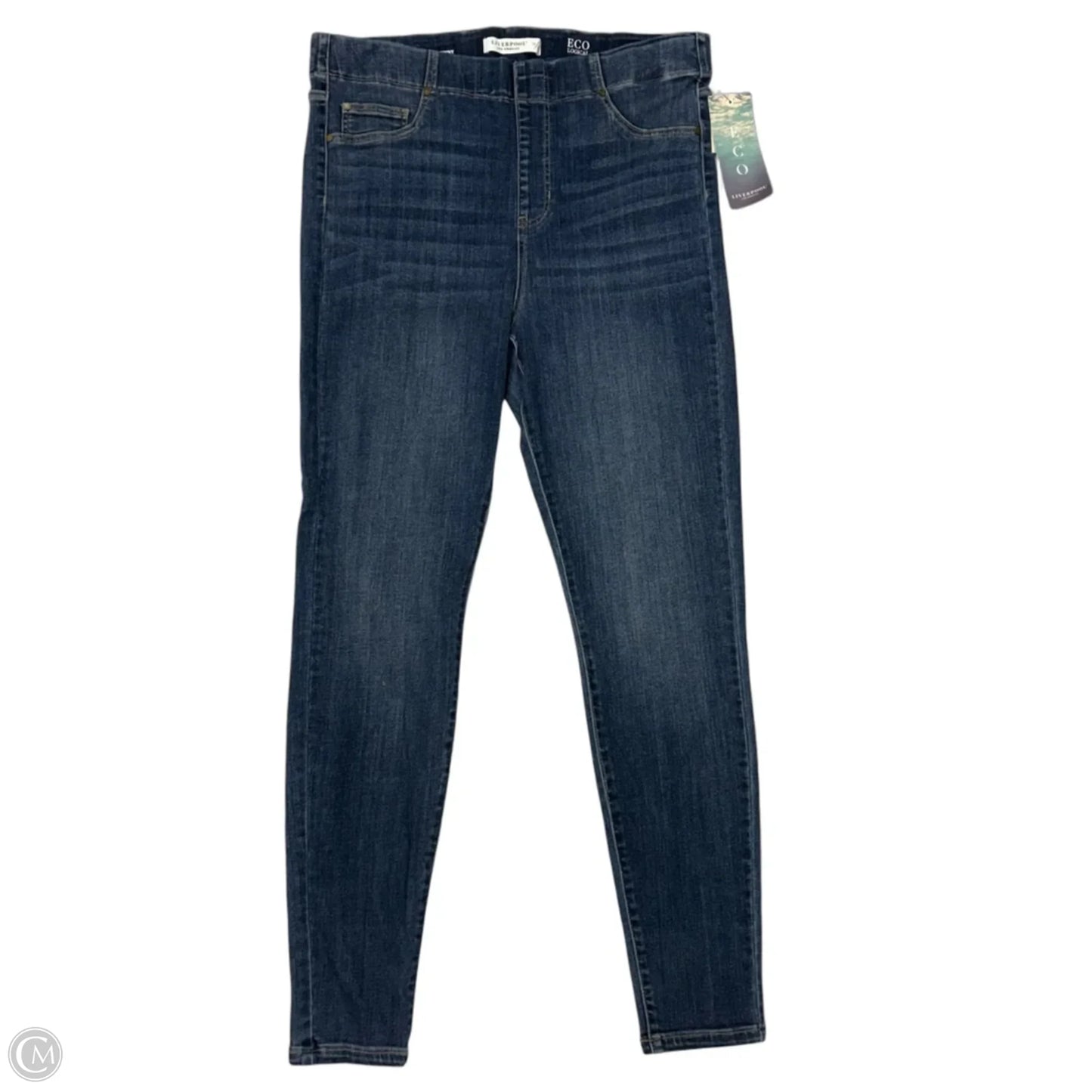 Jeans Skinny By Liverpool In Blue Denim, Size: 16