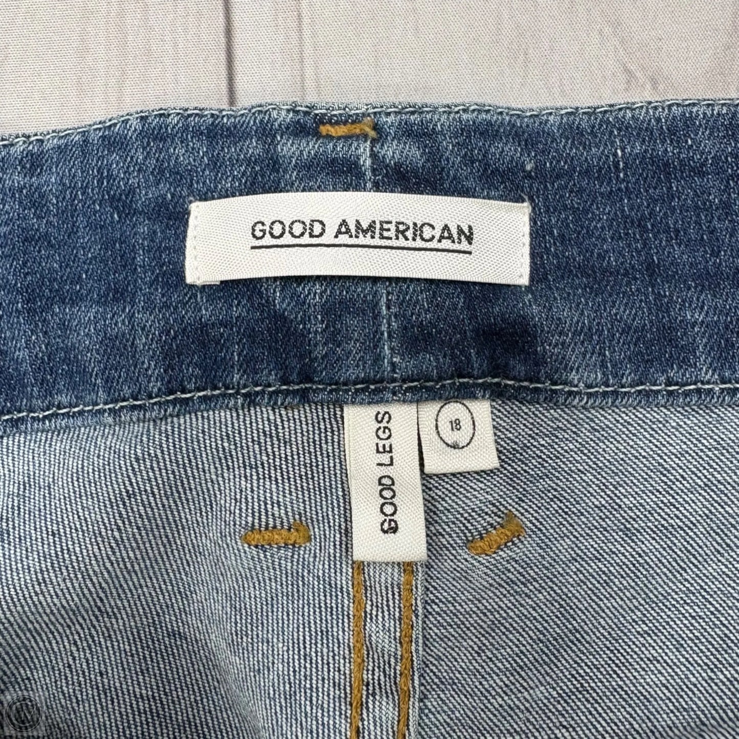 Jeans Skinny By Good American In Blue Denim, Size: 18