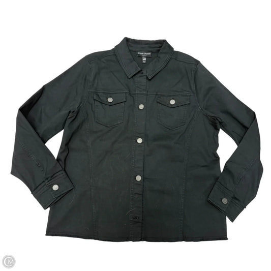 Jacket Denim By Susan Graver In Black, Size: L