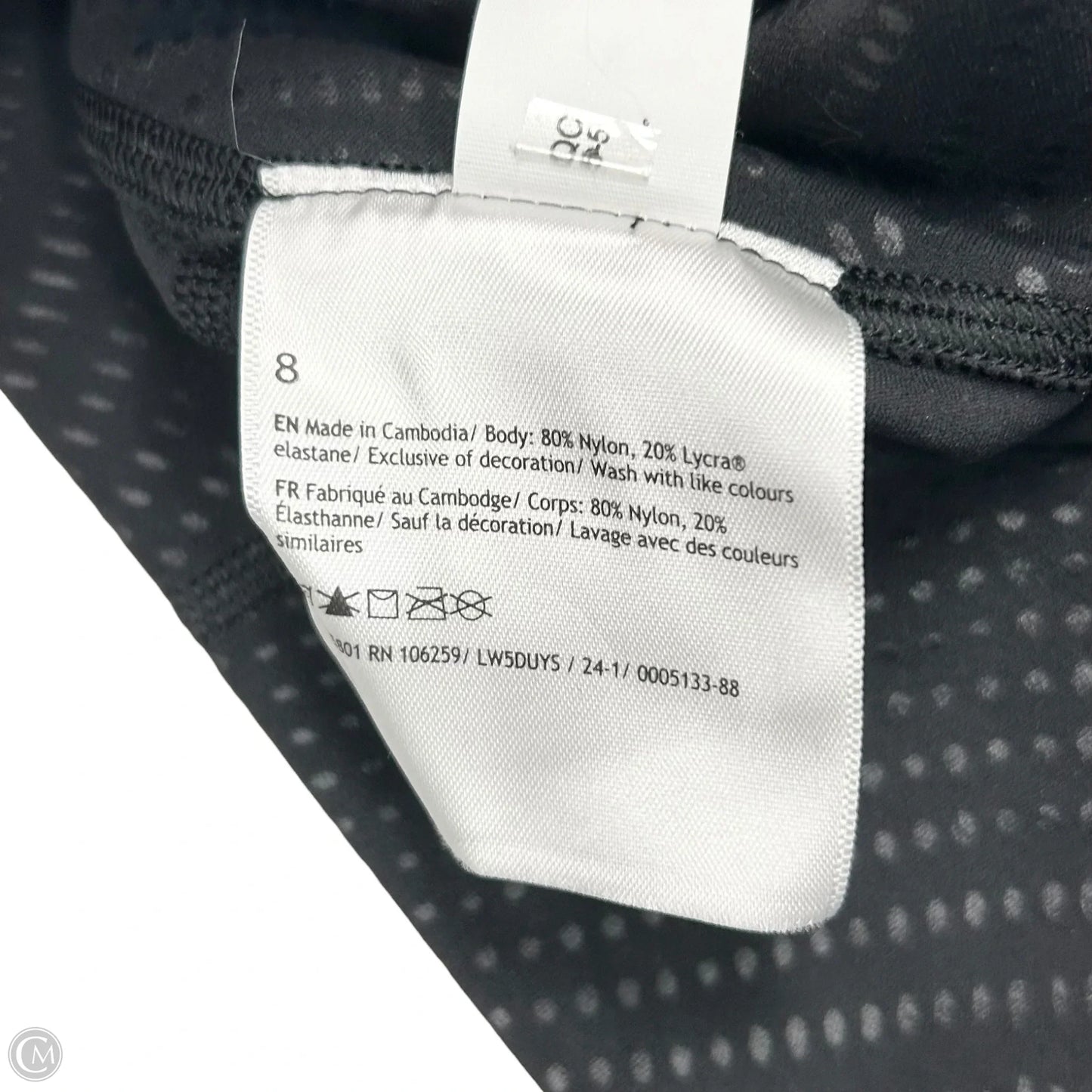 Athletic Leggings By Lululemon In Black & Grey, Size: M