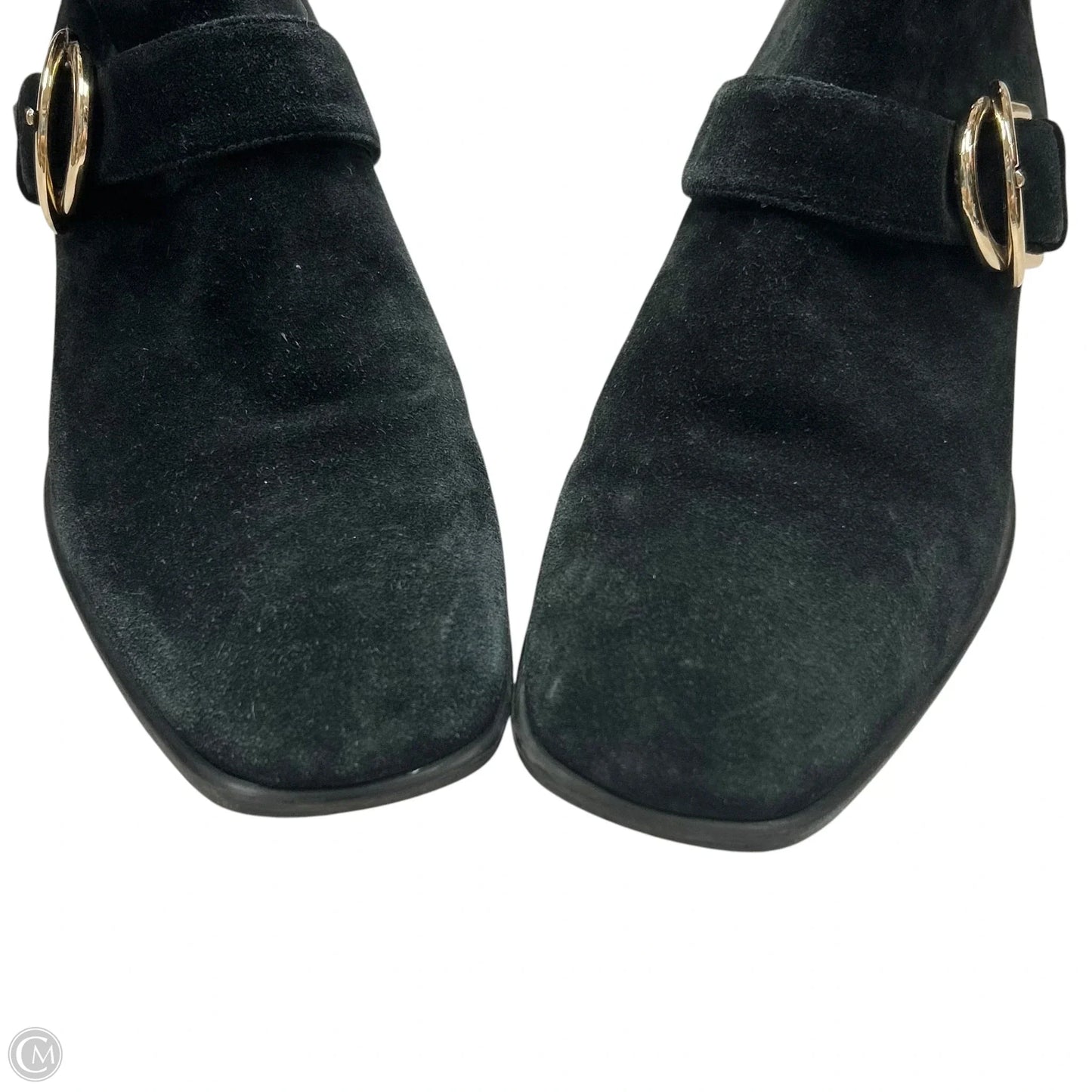 Boots Designer By Stuart Weitzman In Black & Gold, Size: 7.5