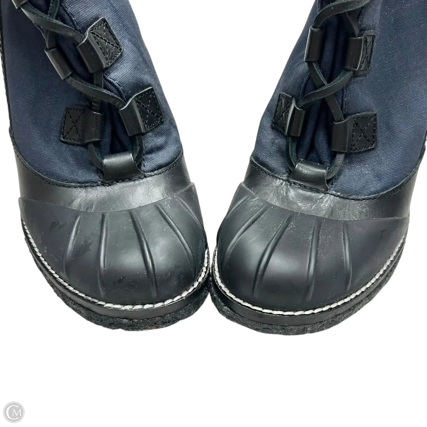 Boots Designer By Tory Burch In Black & Blue, Size: 8