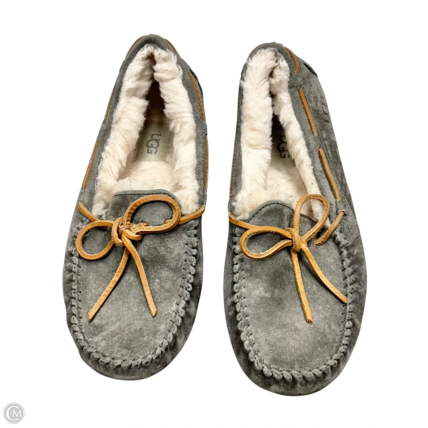 Slippers Designer By Ugg In Grey, Size: 7