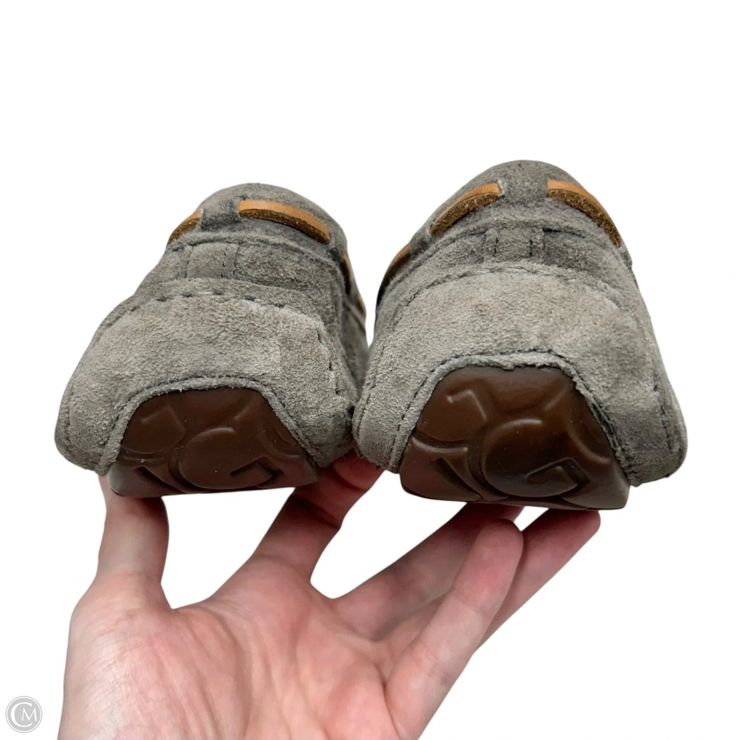 Slippers Designer By Ugg In Grey, Size: 7