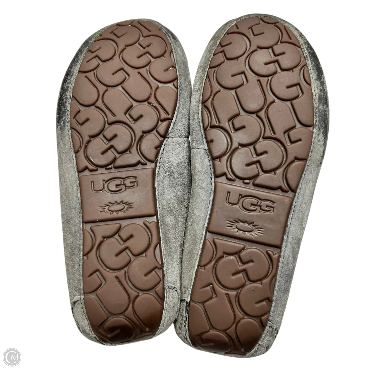 Slippers Designer By Ugg In Grey, Size: 7