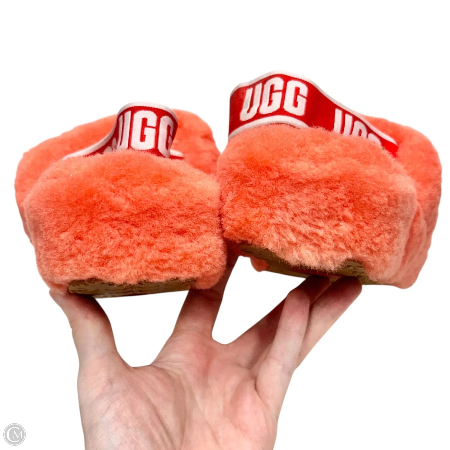 Slippers Designer By Ugg In Coral, Size: 8