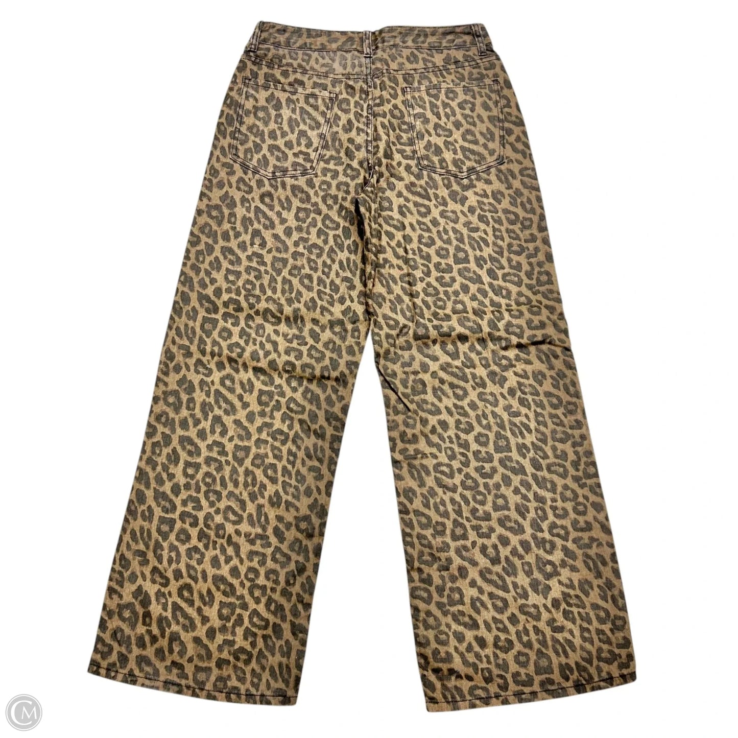 Jeans Wide Leg In Leopard Print, Size: M