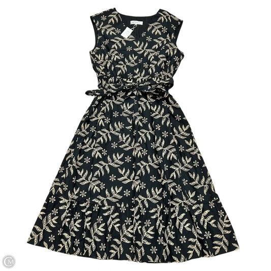 Dress Casual Midi By Kasper In Black & Tan, Size: L