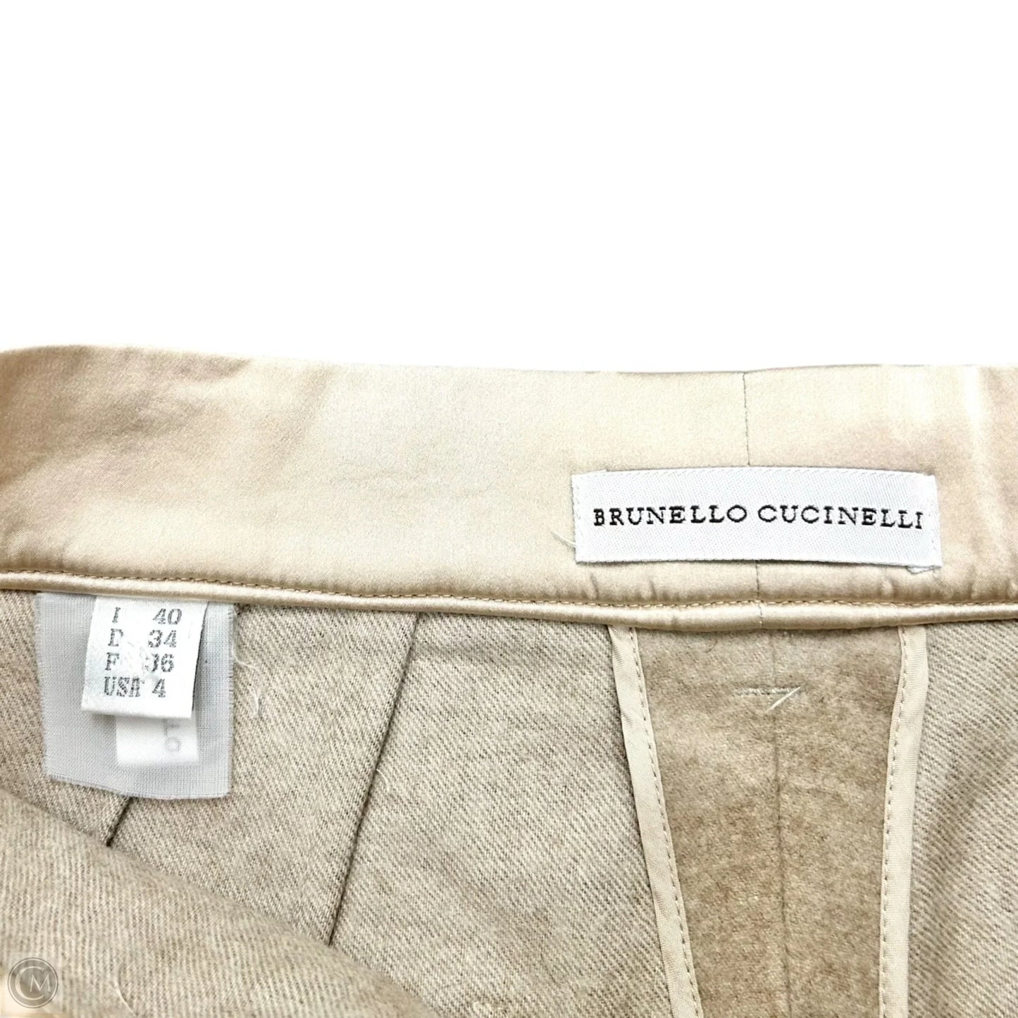 Pants Designer By Brunello Cucinelli In Tan, Size: 4