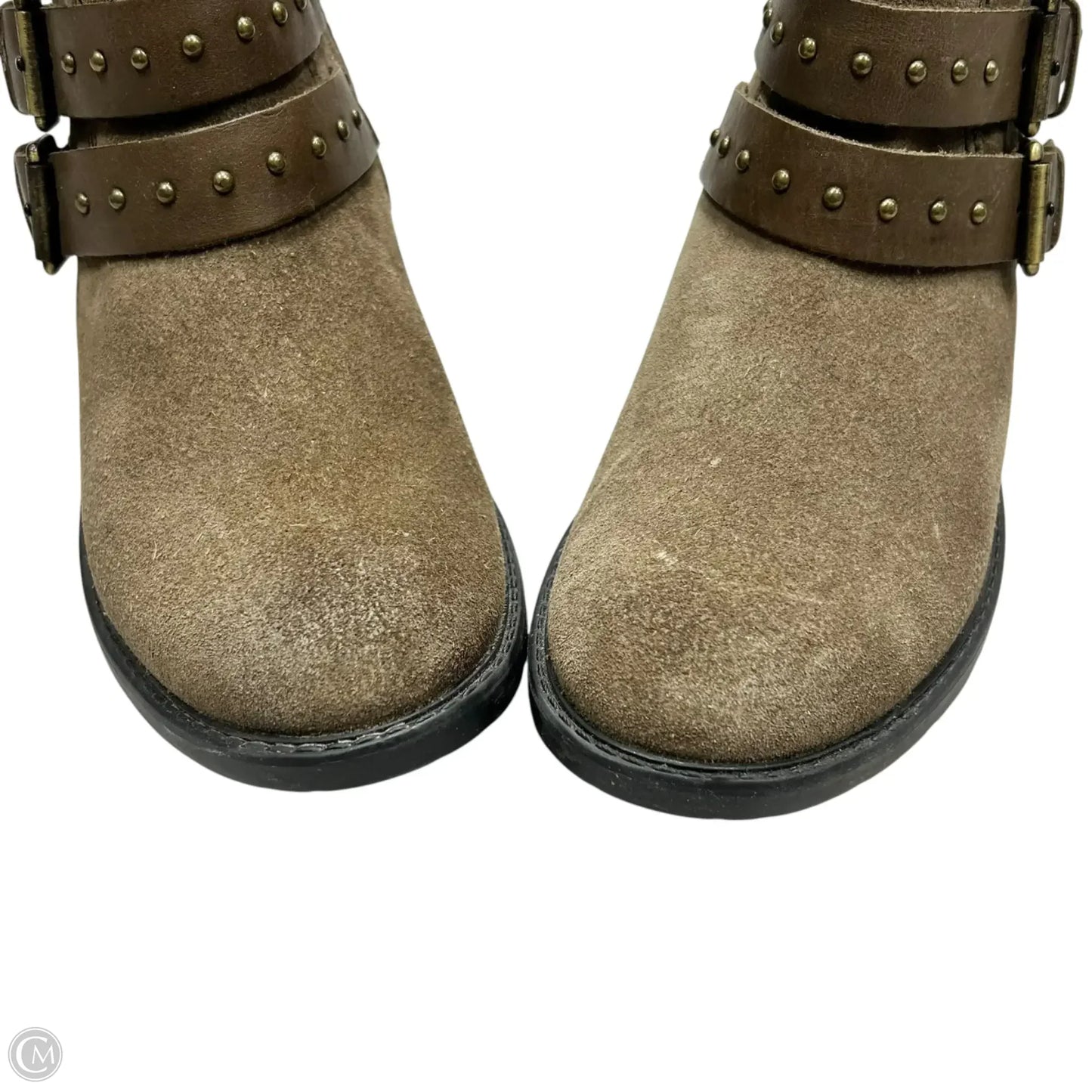 Boots Ankle Heels By Clarks In Tan, Size: 6