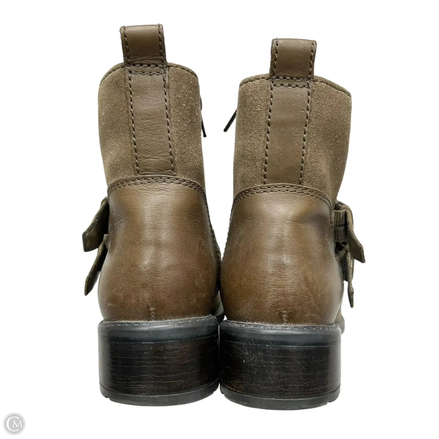 Boots Ankle Heels By Clarks In Tan, Size: 6