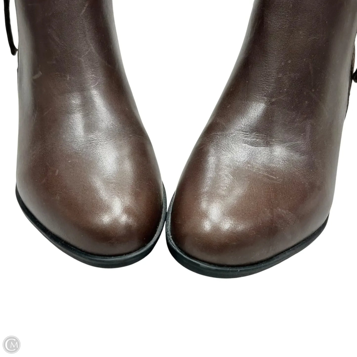 Boots Ankle Heels By Clarks In Brown, Size: 6
