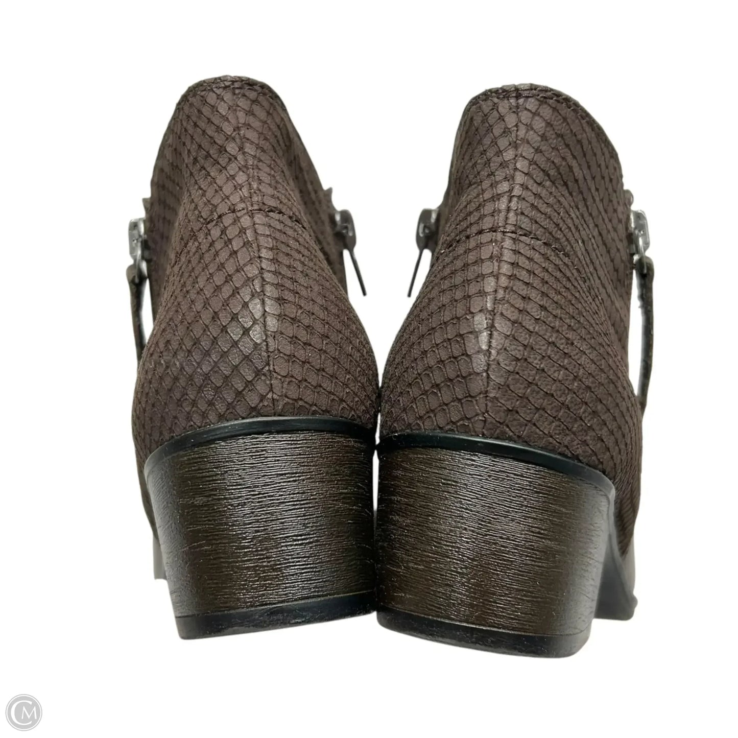Boots Ankle Heels By Clarks In Brown, Size: 6