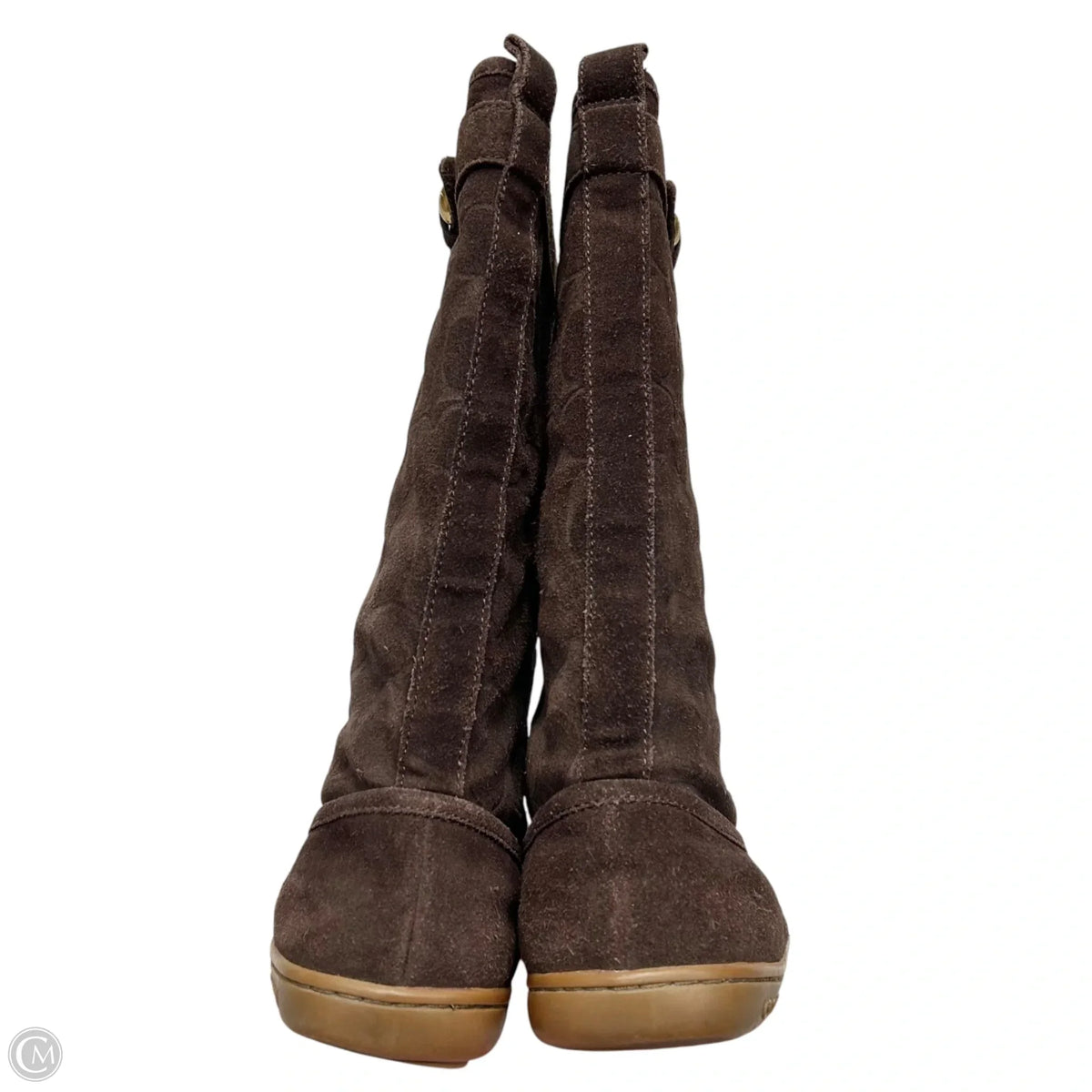 Boots Designer By Coach In Brown, Size: 7