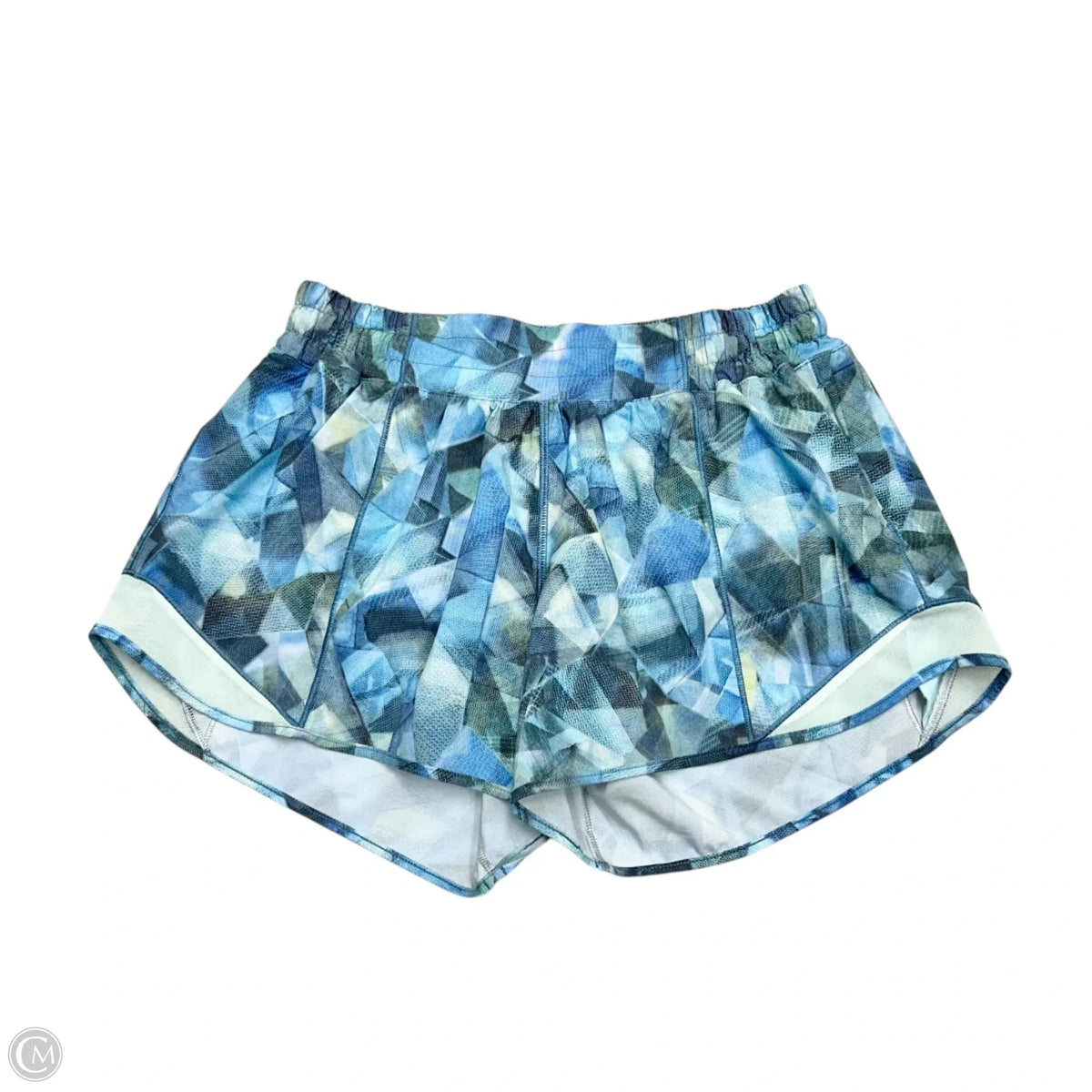Athletic Shorts By Lululemon In Blue & Grey, Size: Mt
