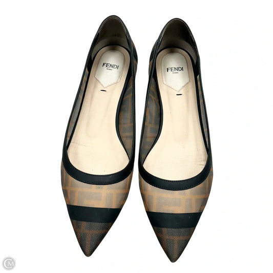 Shoes Luxury Designer By Fendi In Black & Brown, Size: 9