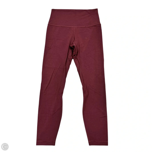 Athletic Leggings Capris By Lululemon In Maroon, Size: S
