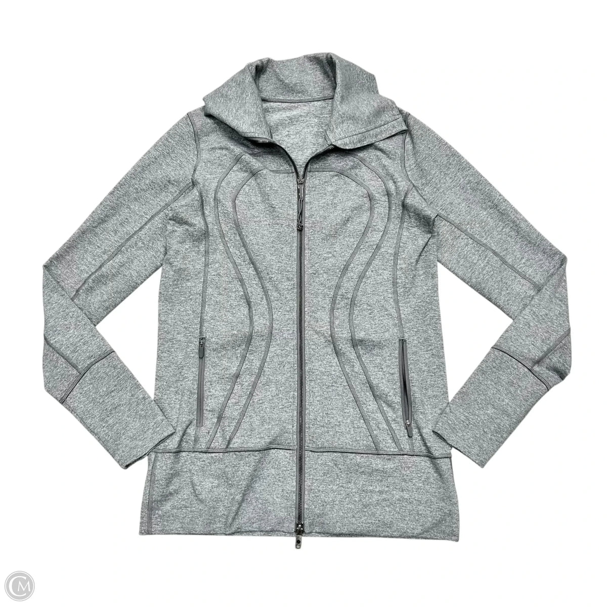 Athletic Jacket By Lululemon In Grey, Size: M