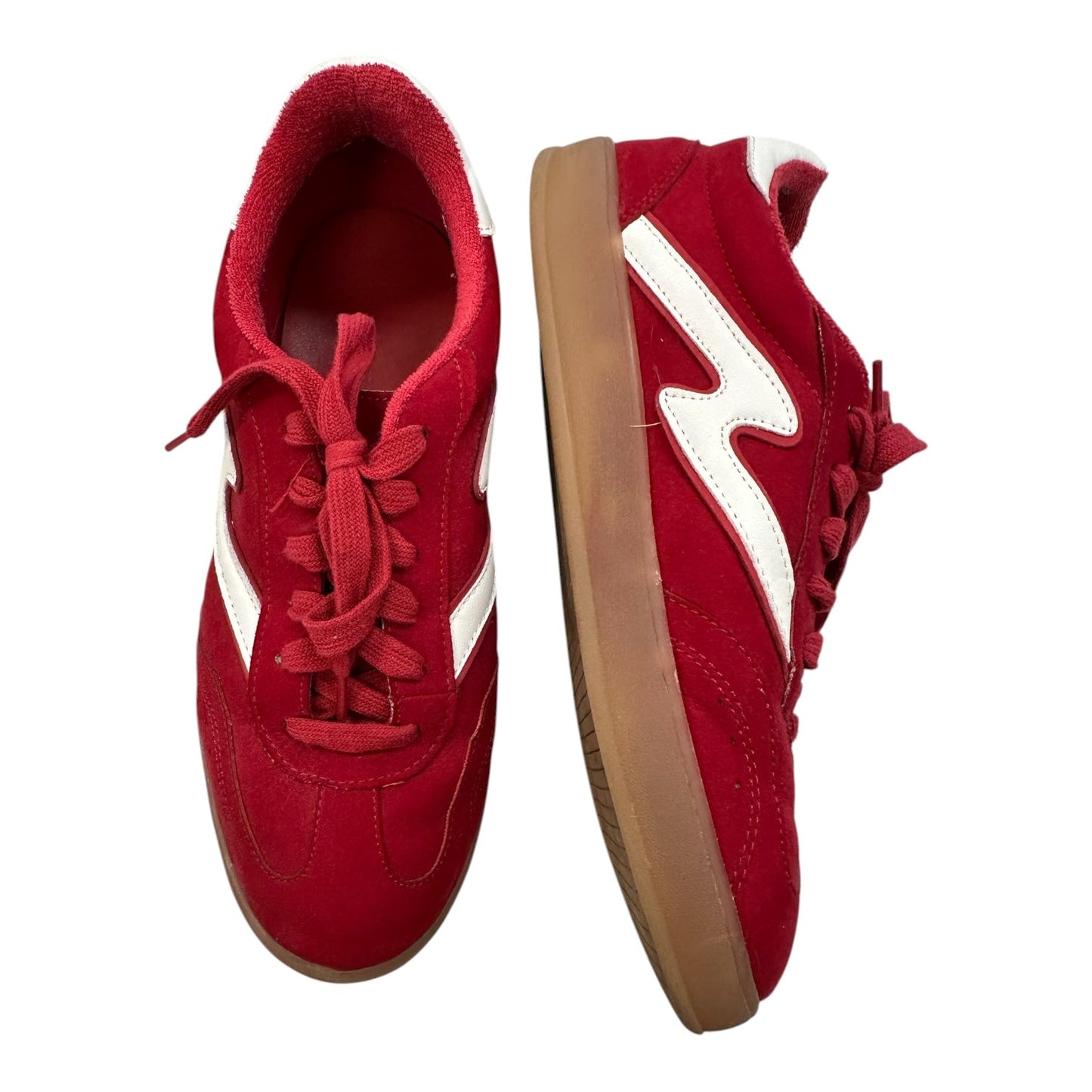 Shoes Sneakers By Clothes Mentor In Red & White, Size:10