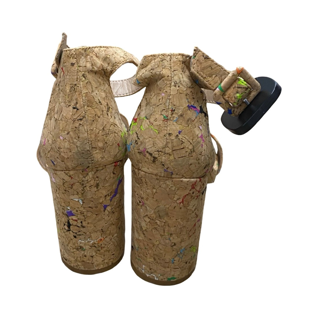 Sandals Heels Block By Mix No 6 In Multi, Size:8