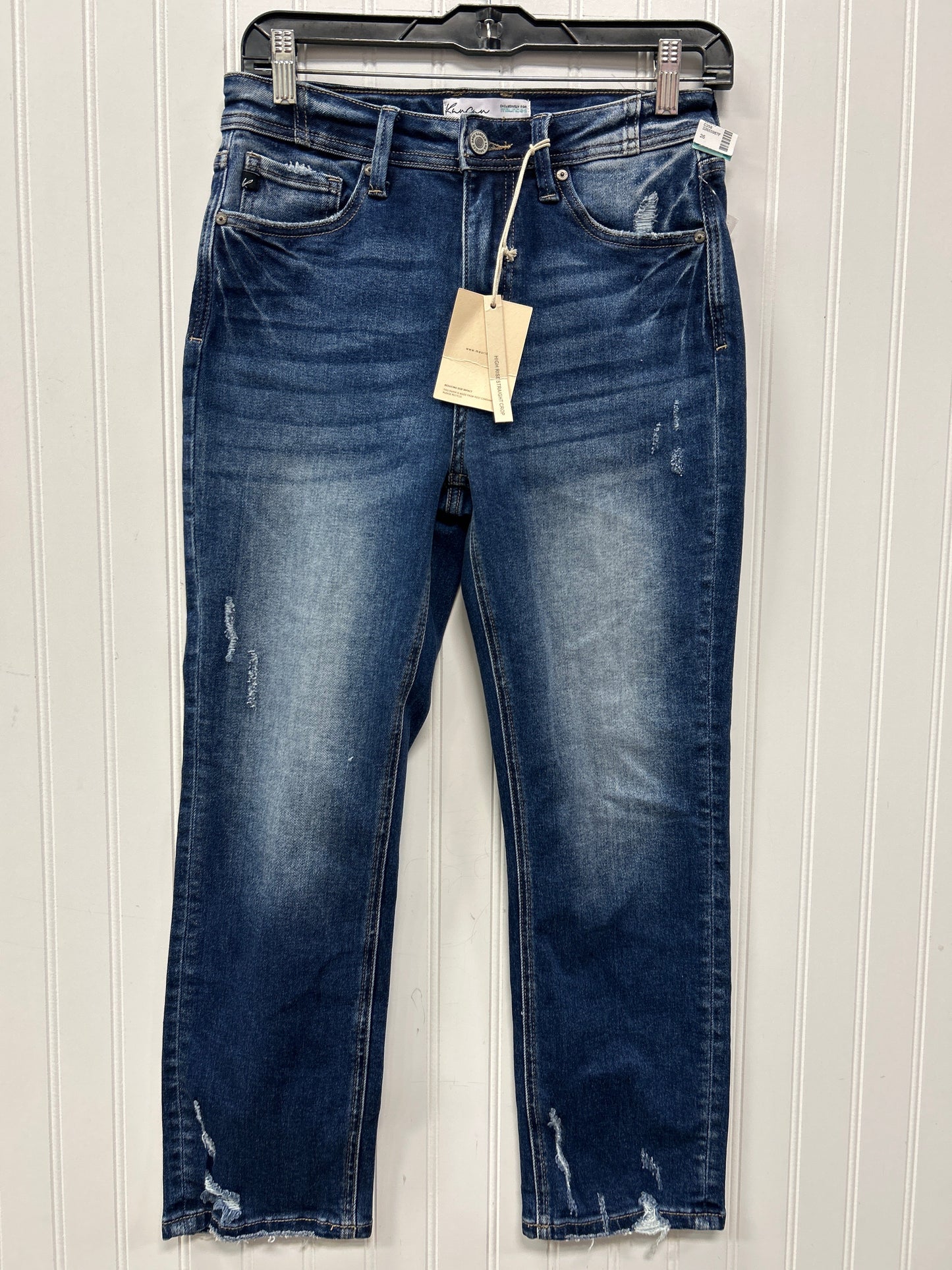 Jeans Straight By Kancan In Blue Denim, Size:4