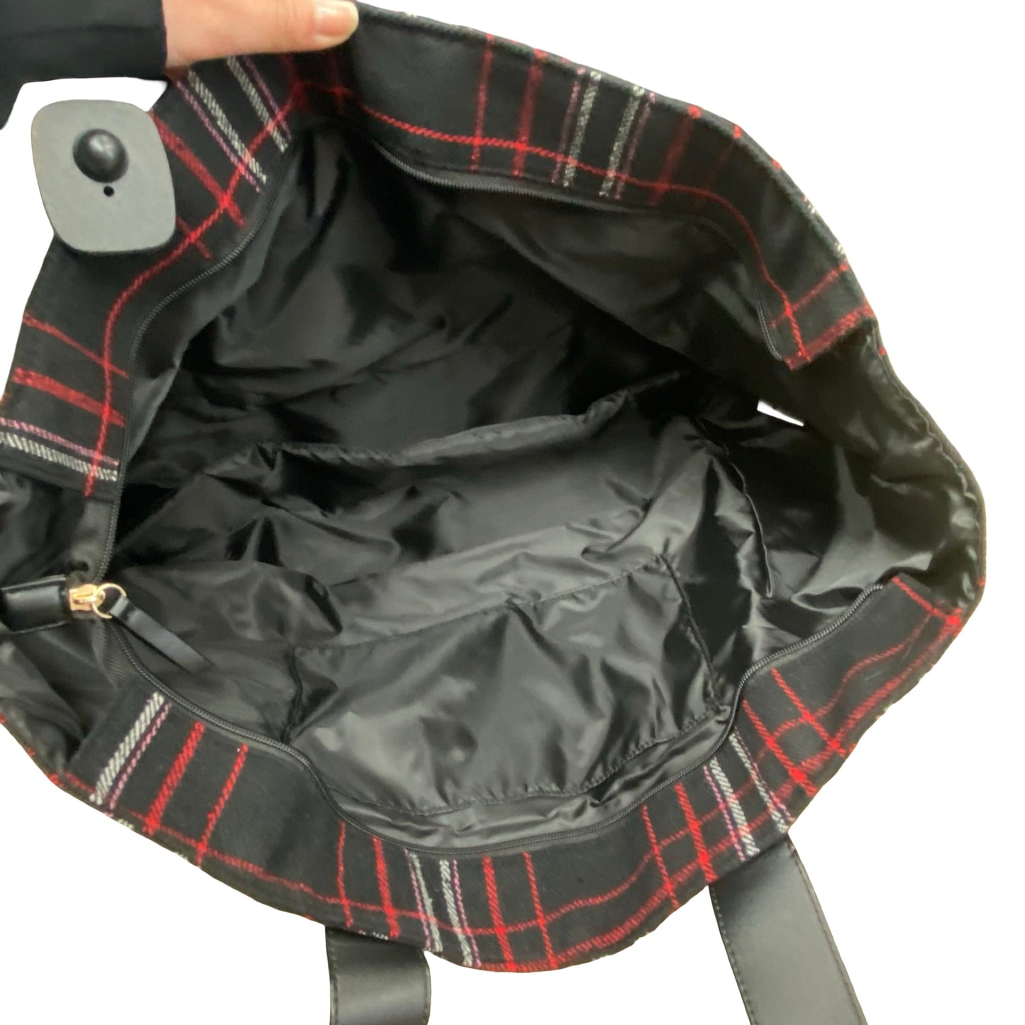 Tote By Pink In Plaid Pattern, Size:Large
