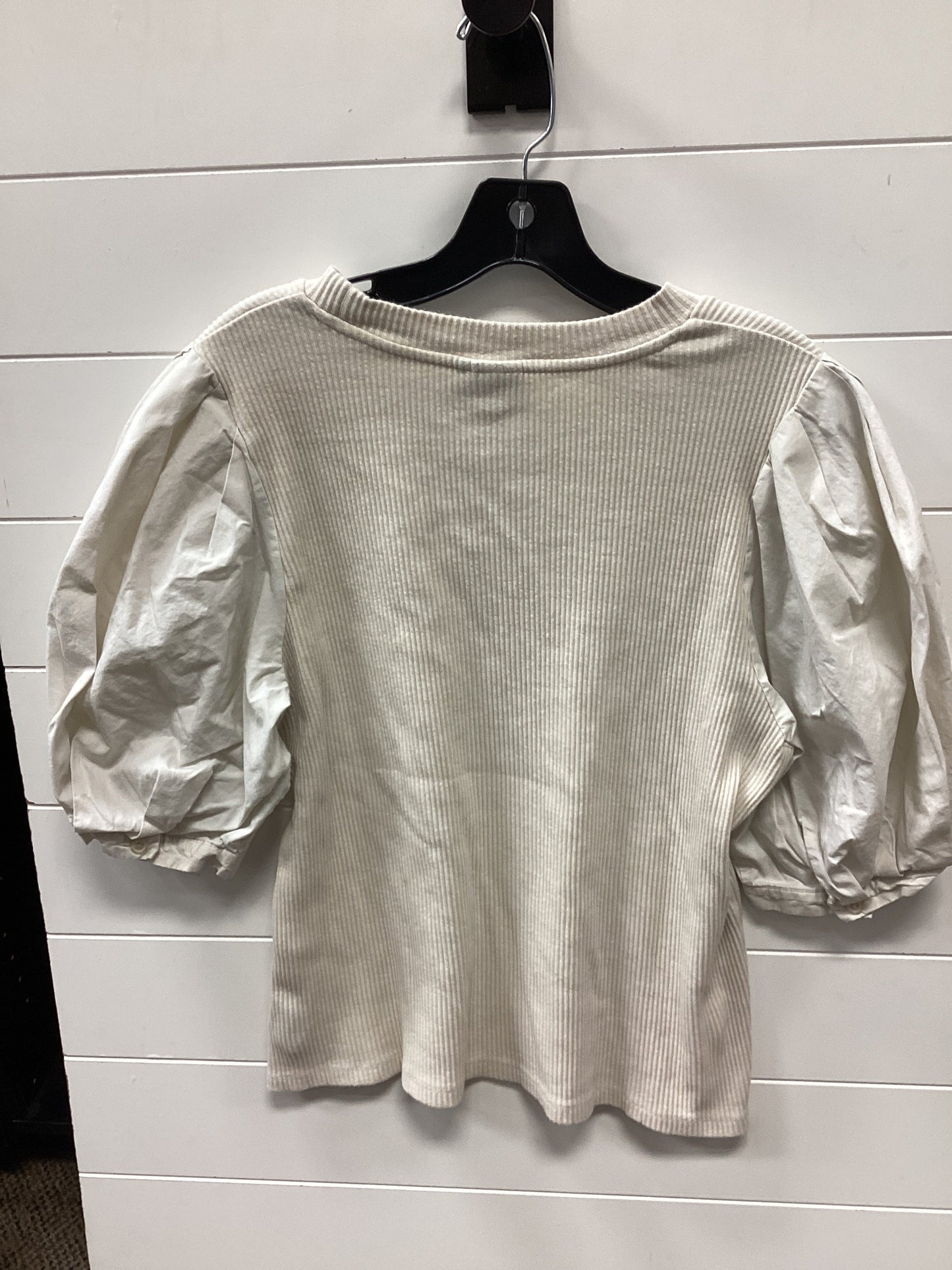 Top Ss By Who What Wear In Cream, Size:1X