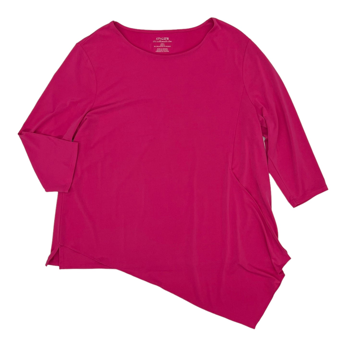 Pink Tunic 3/4 Sleeve Chicos, Size Xl