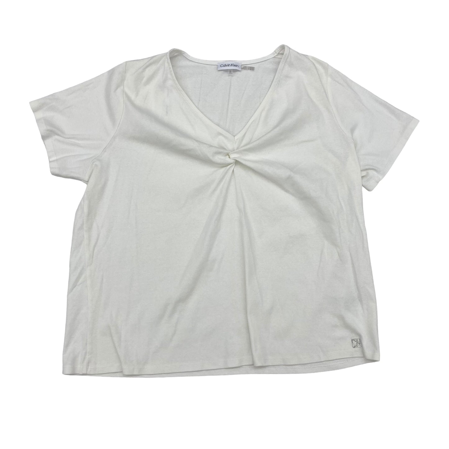 White Top Short Sleeve Basic Calvin Klein, Size 1x
