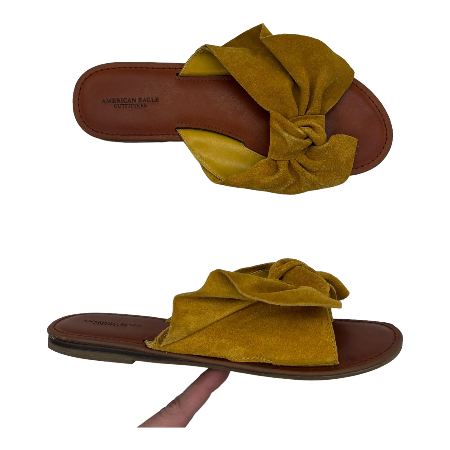 Yellow Sandals Flats American Eagle, Size 8