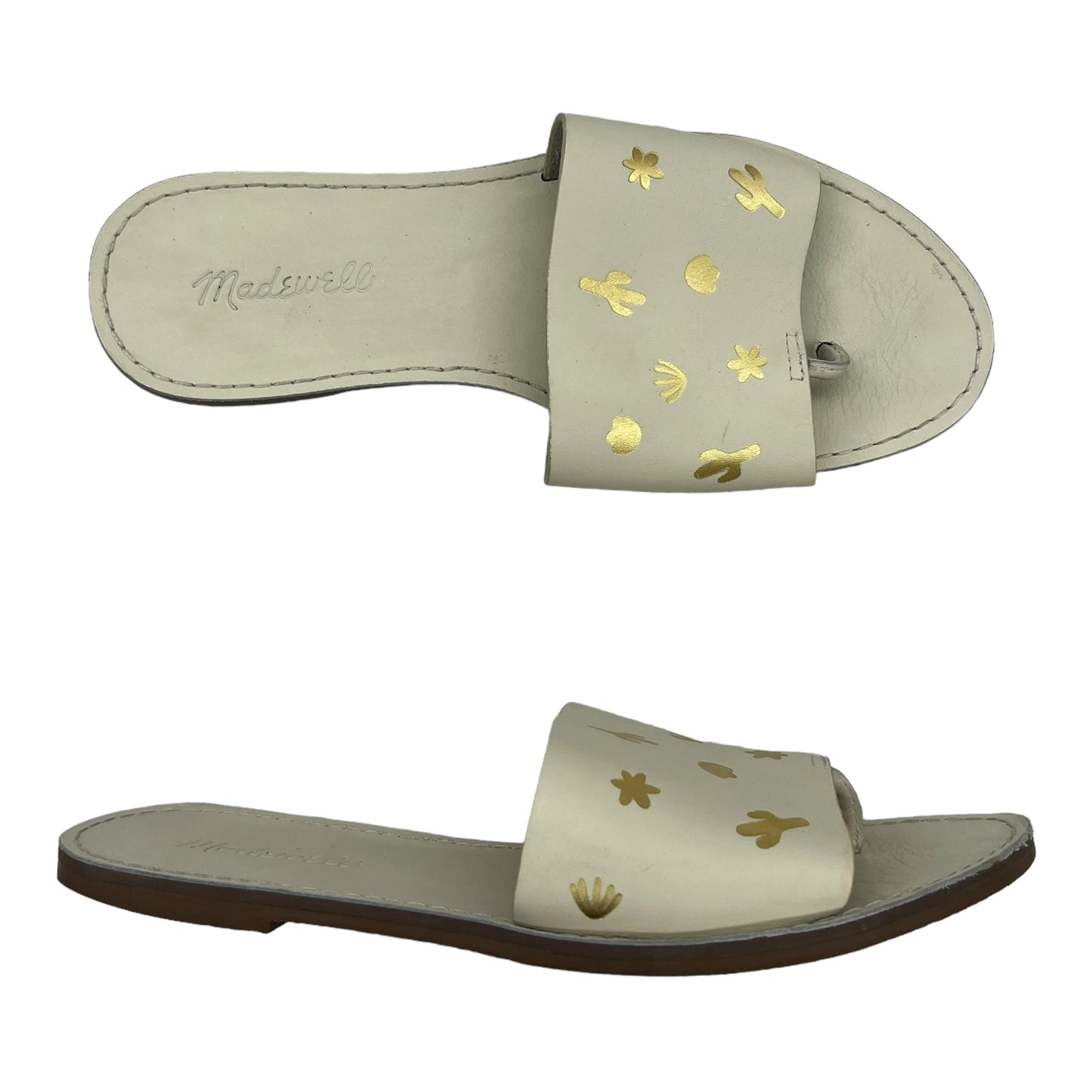 Cream Sandals Flats Madewell, Size 8