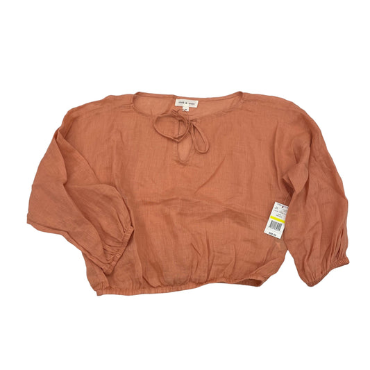 Orange Top Long Sleeve Cloth & Stone, Size M