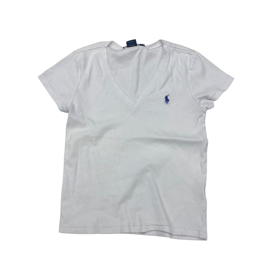 White Top Short Sleeve Basic Ralph Lauren, Size L