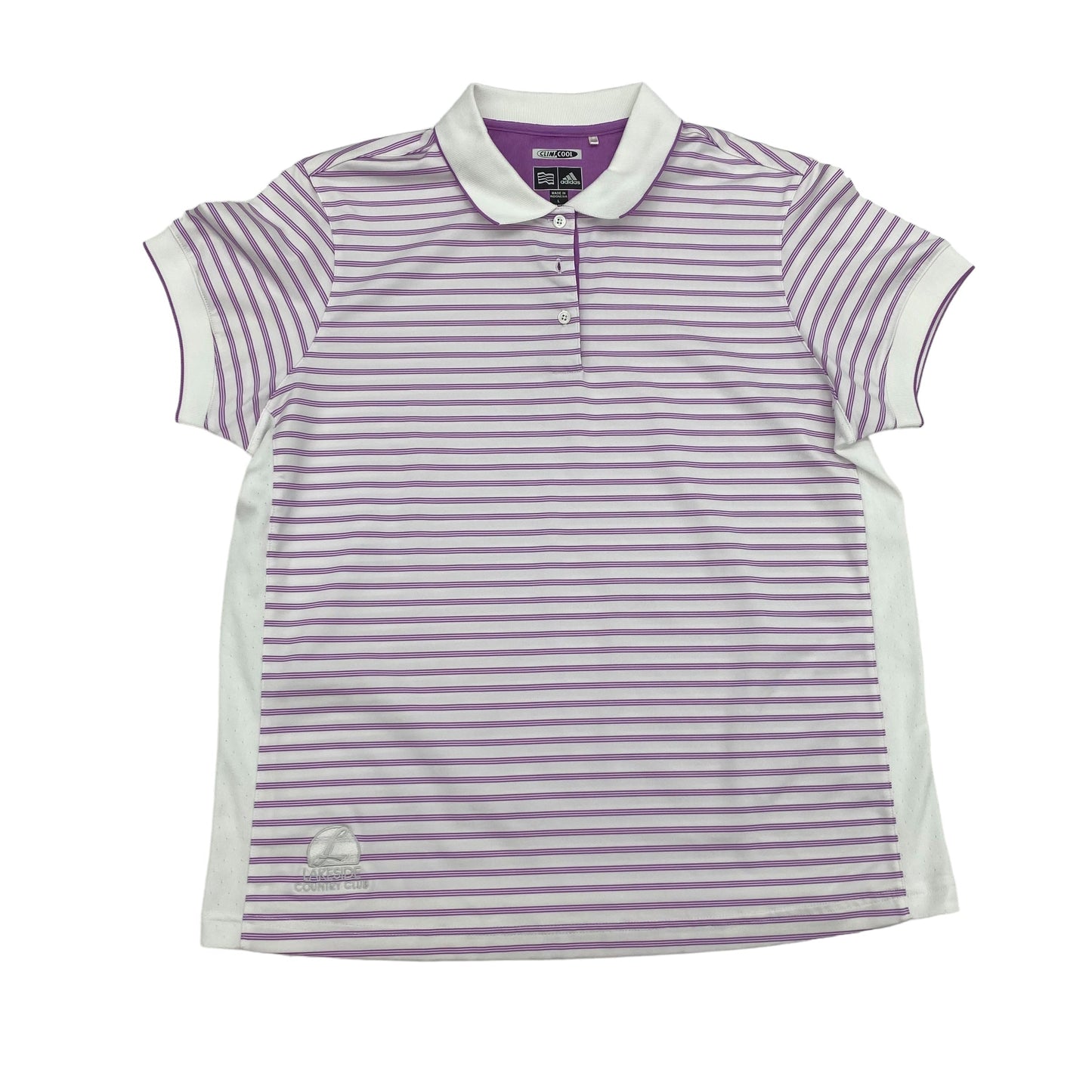 Purple Athletic Top Short Sleeve Adidas, Size L