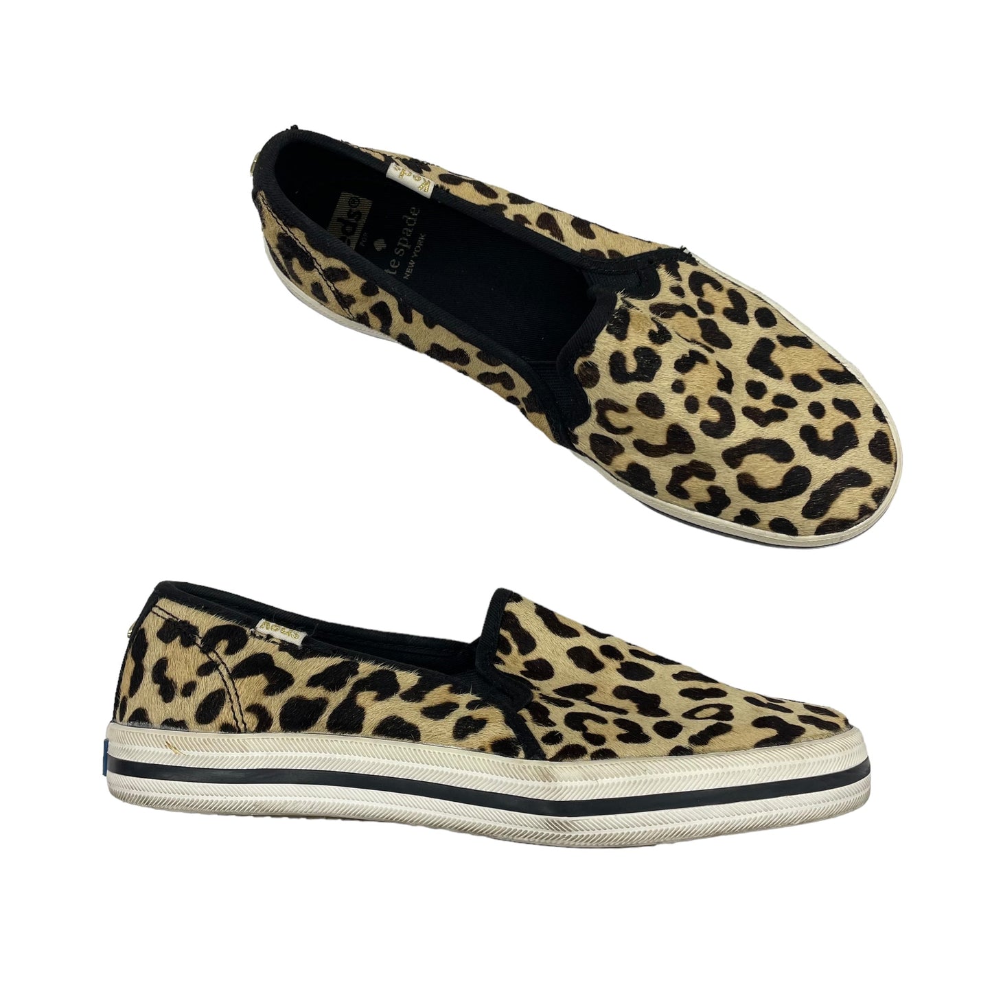 Animal Print Shoes Flats Keds, Size 6