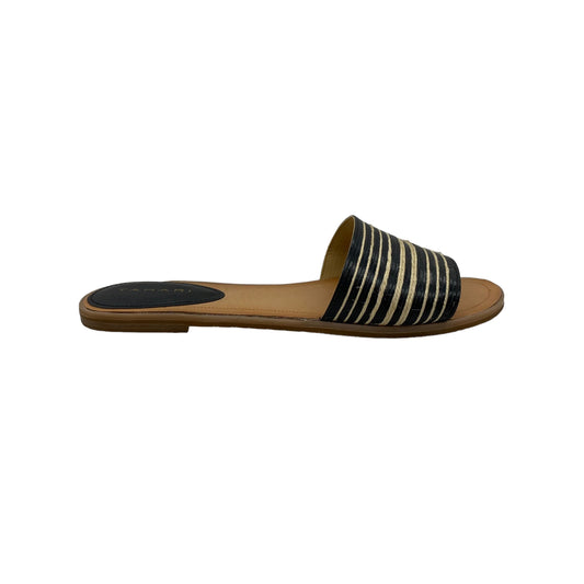 Black & Tan Sandals Flats Tahari By Arthur Levine, Size 10