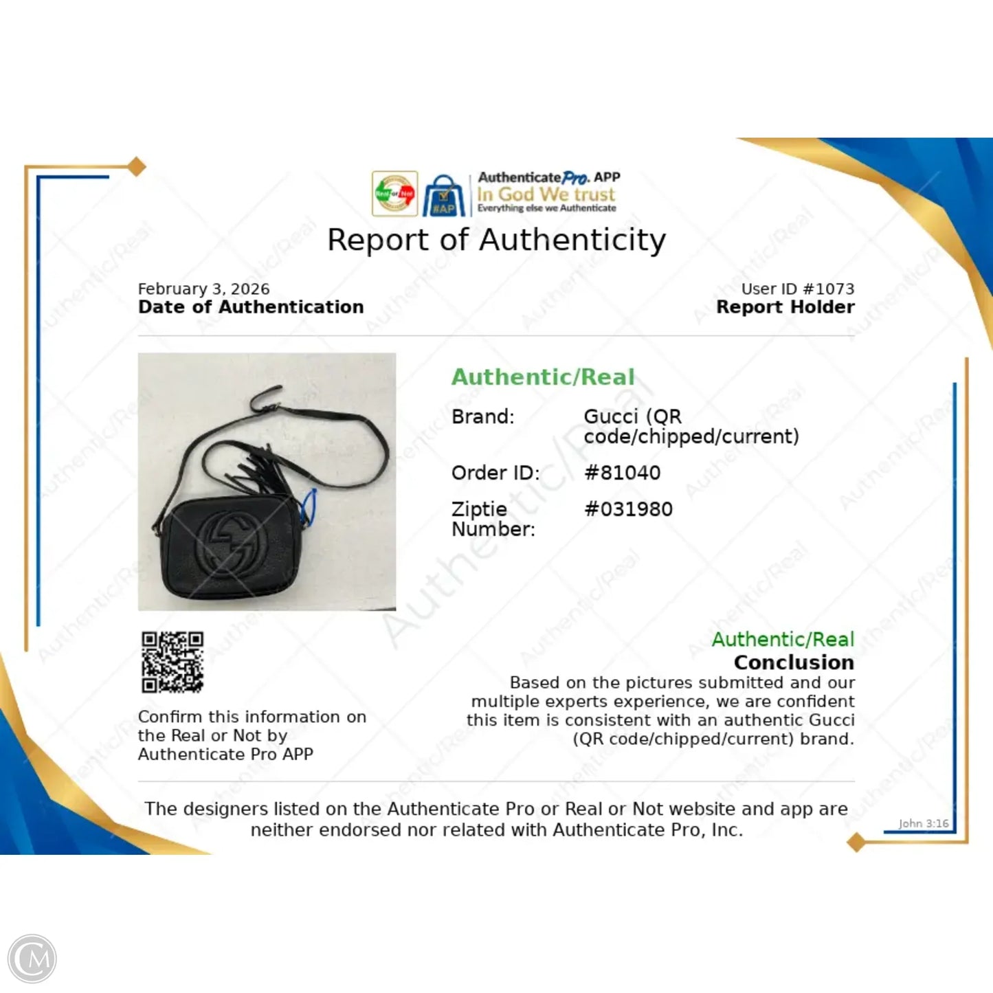 Crossbody Luxury Designer By Gucci, Size: Medium