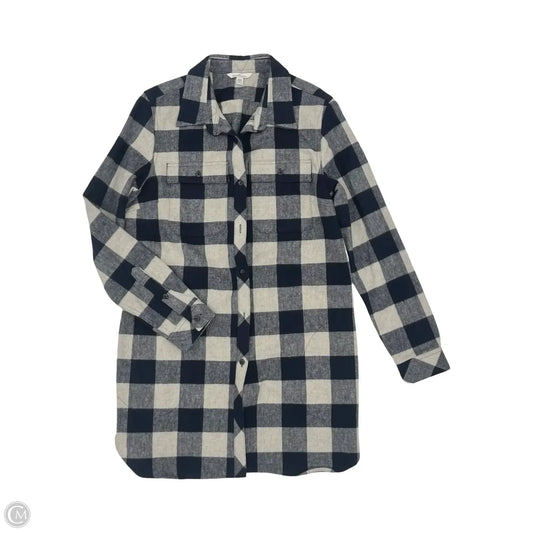 Jacket Fleece By Clothes Mentor In Blue & Grey, Size: M