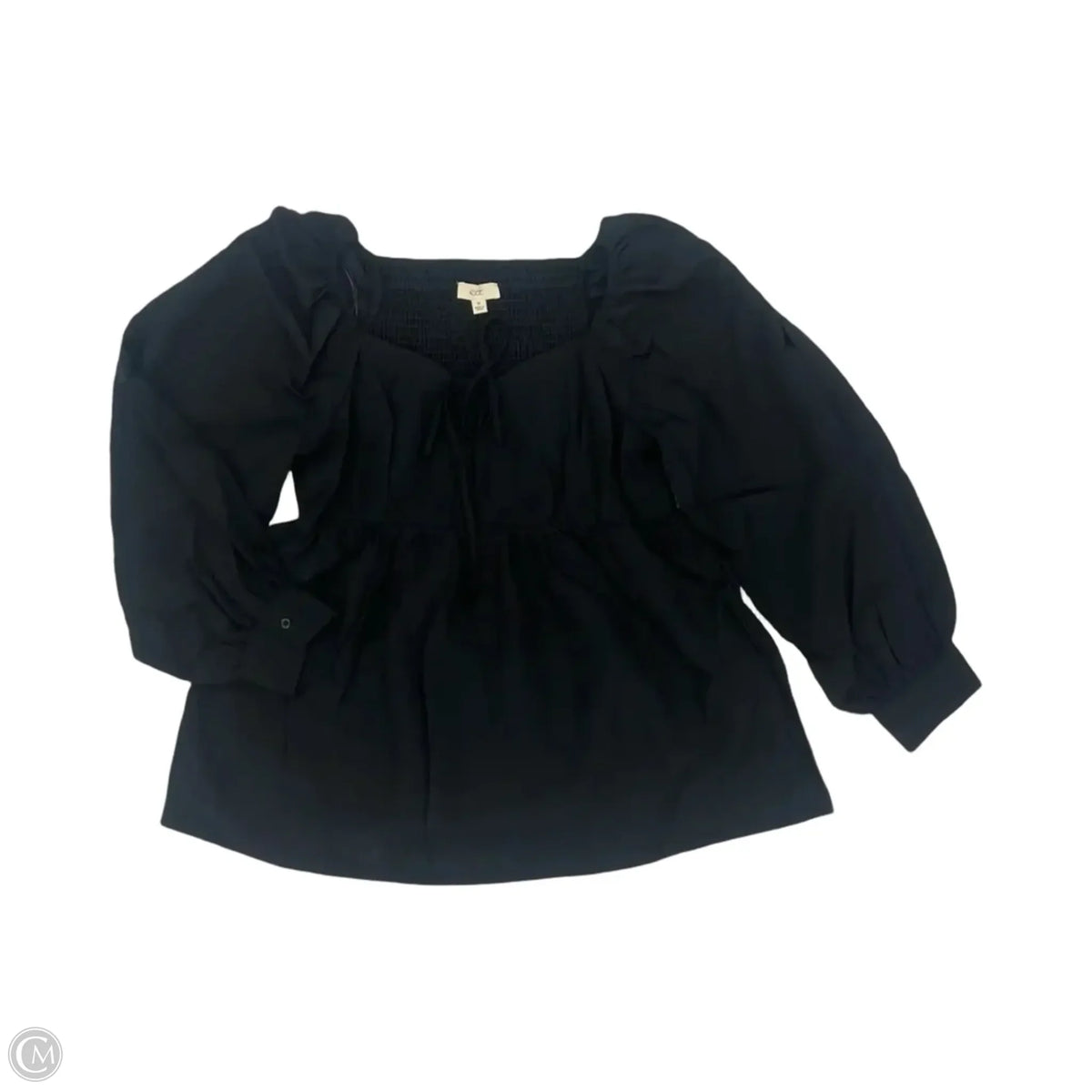 Blouse Long Sleeve By Ott In Black, Size: M